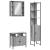 Set dulapuri de baie, 3 piese, gri sonoma, lemn prelucrat GartenMobel Dekor