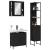 Set dulapuri de baie, 3 piese, negru, lemn prelucrat GartenMobel Dekor