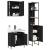 Set dulapuri de baie, 3 piese, negru, lemn prelucrat GartenMobel Dekor