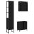 Set dulapuri de baie, 3 piese, negru, lemn prelucrat GartenMobel Dekor