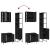 Set dulapuri de baie, 3 piese, negru, lemn prelucrat GartenMobel Dekor