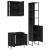 Set dulapuri de baie, 3 piese, negru, lemn prelucrat GartenMobel Dekor