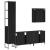 Set dulapuri de baie, 4 piese, negru, lemn prelucrat GartenMobel Dekor