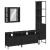 Set dulapuri de baie, 4 piese, negru, lemn prelucrat GartenMobel Dekor