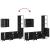 Set dulapuri de baie, 4 piese, negru, lemn prelucrat GartenMobel Dekor