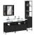 Set dulapuri de baie, 4 piese, negru, lemn prelucrat GartenMobel Dekor