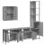 Set dulapuri de baie, 4 piese, gri sonoma, lemn prelucrat GartenMobel Dekor