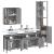 Set dulapuri de baie, 4 piese, gri sonoma, lemn prelucrat GartenMobel Dekor