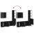 Set dulapuri de baie, 4 piese, negru, lemn prelucrat GartenMobel Dekor