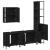 Set dulapuri de baie, 4 piese, negru, lemn prelucrat GartenMobel Dekor