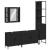 Set dulapuri de baie, 4 piese, negru, lemn prelucrat GartenMobel Dekor
