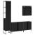 Set dulapuri de baie, 4 piese, negru, lemn prelucrat GartenMobel Dekor