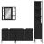 Set dulapuri de baie, 4 piese, negru, lemn prelucrat GartenMobel Dekor