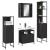 Set dulapuri de baie, 4 piese, negru, lemn prelucrat GartenMobel Dekor