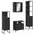 Set dulapuri de baie, 4 piese, negru, lemn prelucrat GartenMobel Dekor