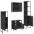 Set dulapuri de baie, 4 piese, negru, lemn prelucrat GartenMobel Dekor