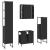 Set dulapuri de baie, 4 piese, negru, lemn prelucrat GartenMobel Dekor