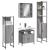 Set dulapuri de baie, 4 piese, gri sonoma, lemn prelucrat GartenMobel Dekor