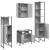 Set dulapuri de baie, 4 piese, gri sonoma, lemn prelucrat GartenMobel Dekor