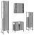 Set dulapuri de baie, 4 piese, gri sonoma, lemn prelucrat GartenMobel Dekor