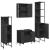 Set dulapuri de baie, 4 piese, negru, lemn prelucrat GartenMobel Dekor