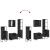 Set dulapuri de baie, 4 piese, negru, lemn prelucrat GartenMobel Dekor