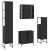 Set dulapuri de baie, 4 piese, negru, lemn prelucrat GartenMobel Dekor