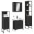 Set dulapuri de baie, 4 piese, negru, lemn prelucrat GartenMobel Dekor