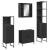 Set dulapuri de baie, 4 piese, negru, lemn prelucrat GartenMobel Dekor