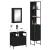 Set mobilier de baie, 3 piese, negru, lemn compozit GartenMobel Dekor