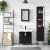 Set mobilier de baie, 3 piese, negru, lemn compozit GartenMobel Dekor