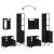 Set mobilier de baie, 3 piese, negru, lemn compozit GartenMobel Dekor
