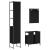 Set mobilier de baie, 3 piese, negru, lemn compozit GartenMobel Dekor
