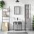 Set mobilier de baie, 3 piese, gri sonoma, lemn prelucrat GartenMobel Dekor