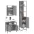 Set mobilier de baie, 3 piese, gri sonoma, lemn prelucrat GartenMobel Dekor