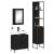 Set mobilier de baie, 3 piese, negru, lemn compozit GartenMobel Dekor