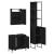 Set mobilier de baie, 3 piese, negru, lemn compozit GartenMobel Dekor