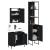 Set mobilier de baie, 3 piese, negru, lemn compozit GartenMobel Dekor