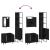 Set mobilier de baie, 3 piese, negru, lemn compozit GartenMobel Dekor