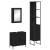 Set mobilier de baie, 3 piese, negru, lemn compozit GartenMobel Dekor