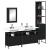 Set mobilier de baie, 4 piese, negru, lemn prelucrat GartenMobel Dekor