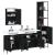 Set mobilier de baie, 4 piese, negru, lemn prelucrat GartenMobel Dekor