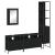 Set mobilier de baie, 4 piese, negru, lemn prelucrat GartenMobel Dekor