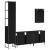Set mobilier de baie, 4 piese, negru, lemn prelucrat GartenMobel Dekor