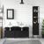 Set mobilier de baie, 4 piese, negru, lemn prelucrat GartenMobel Dekor