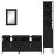 Set mobilier de baie, 4 piese, negru, lemn prelucrat GartenMobel Dekor