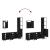 Set mobilier de baie, 4 piese, negru, lemn prelucrat GartenMobel Dekor