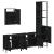 Set mobilier de baie, 4 piese, negru, lemn prelucrat GartenMobel Dekor