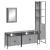 Set mobilier de baie, 4 piese, gri sonoma, lemn prelucrat GartenMobel Dekor