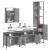 Set mobilier de baie, 4 piese, gri sonoma, lemn prelucrat GartenMobel Dekor